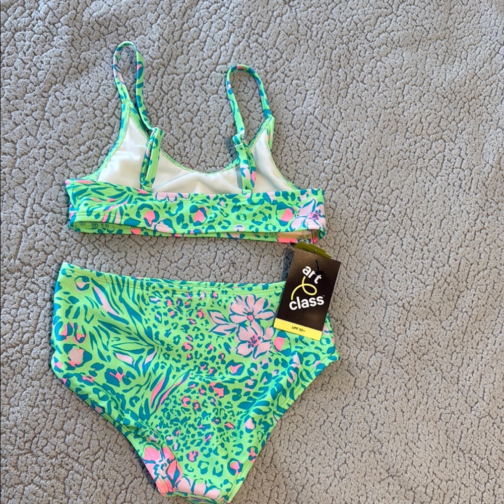 Art Class Green and Pink Bikini Swimwear - Picture 4 of 9